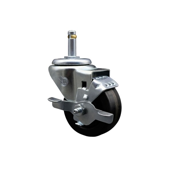 3'' Phenolic Wheel Swivel 7/16'' Grip Ring Stem Caster with Brake
